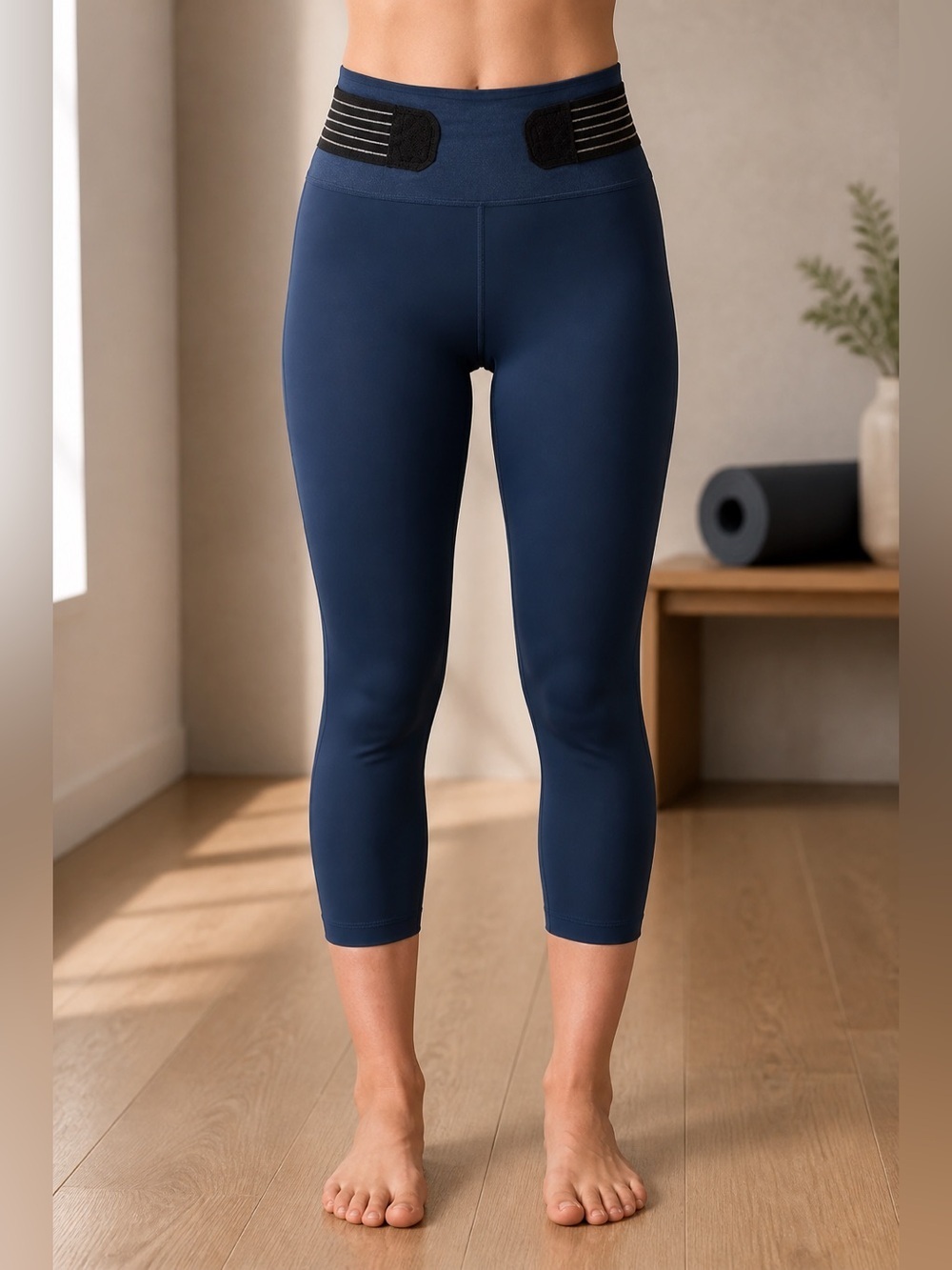 NWT Tommie Copper Plus Size Navy Adjustable Back Support Capri Leggings Size 3XL